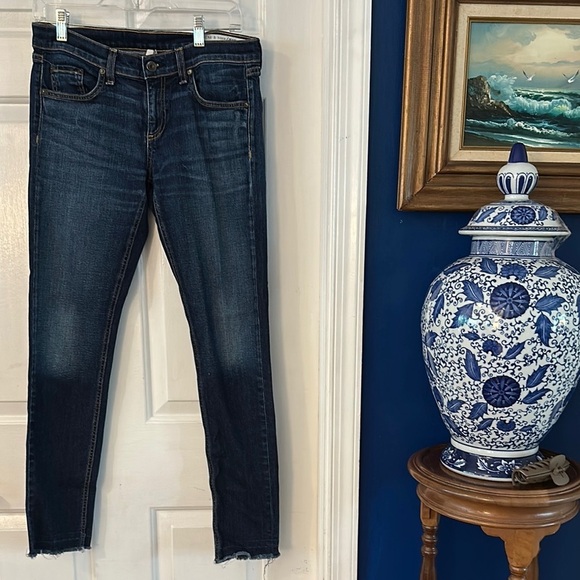 rag & bone Denim - Women’s Rag & Bone Dark Blue Stretch Denim Straight Leg Jeans Size 26